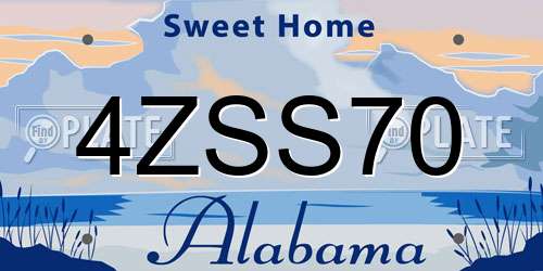 4ZSS70 Alabama License Plate