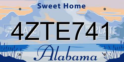 4ZTE741 Alabama License Plate