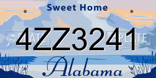 4ZZ3241 Alabama License Plate