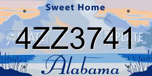 4ZZ3741 Alabama License Plate