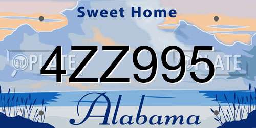 4ZZ995 Alabama License Plate
