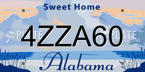 4ZZA60 Alabama License Plate