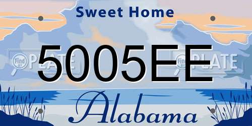 5005EE Alabama License Plate
