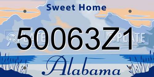 50063Z1 Alabama License Plate