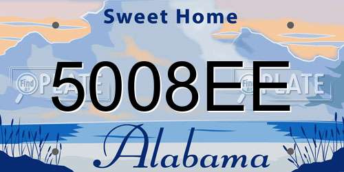 5008EE Alabama License Plate