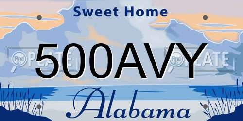 500AVY Alabama License Plate