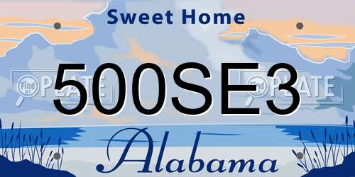 500SE3 Alabama License Plate