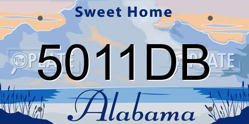 5011DB Alabama License Plate