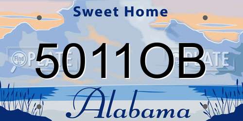 5011OB Alabama License Plate