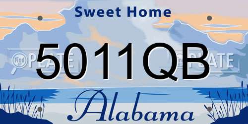 5011QB Alabama License Plate