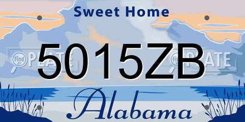 5015ZB Alabama License Plate