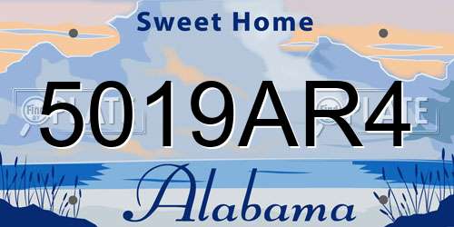 5019AR4 Alabama License Plate