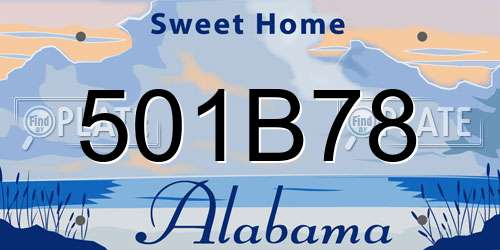 501B78 Alabama License Plate