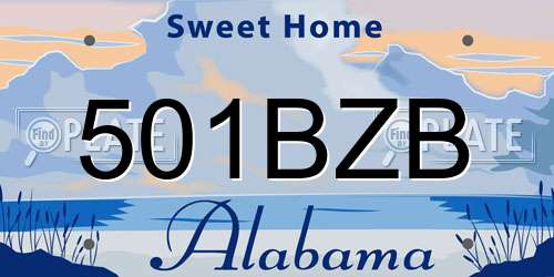 501BZB Alabama License Plate
