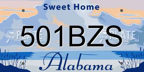 501BZS Alabama License Plate