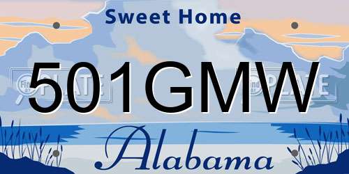501GMW Alabama License Plate