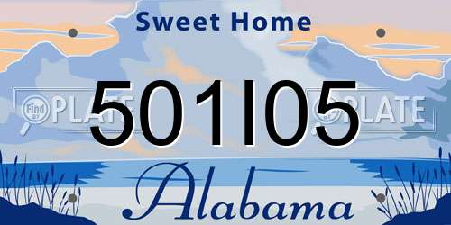 501I05 Alabama License Plate