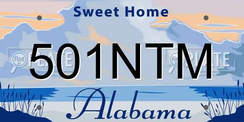 501NTM Alabama License Plate