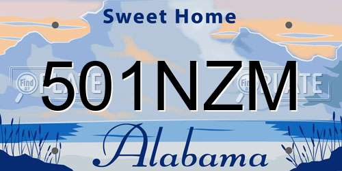 501NZM Alabama License Plate