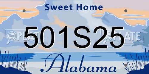 501S25 Alabama License Plate