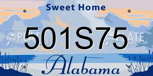 501S75 Alabama License Plate