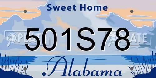 501S78 Alabama License Plate