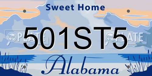 501ST5 Alabama License Plate