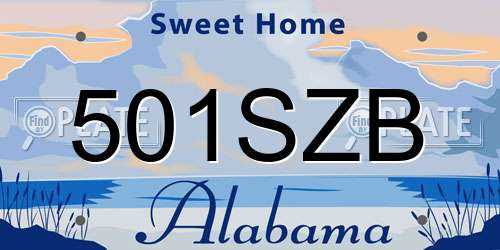 501SZB Alabama License Plate
