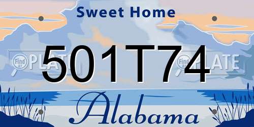 501T74 Alabama License Plate