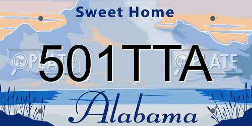 501TTA Alabama License Plate