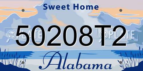 50208T2 Alabama License Plate
