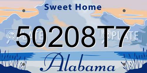 50208T7 Alabama License Plate