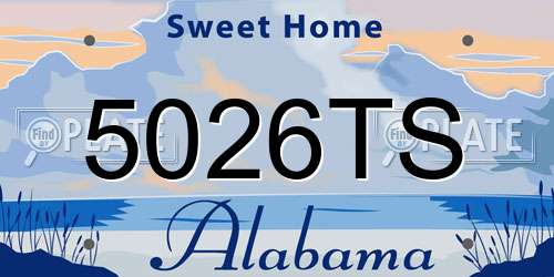 5026TS Alabama License Plate