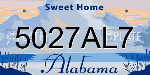5027AL7 Alabama License Plate