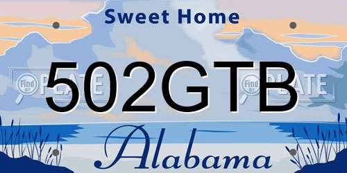 502GTB Alabama License Plate