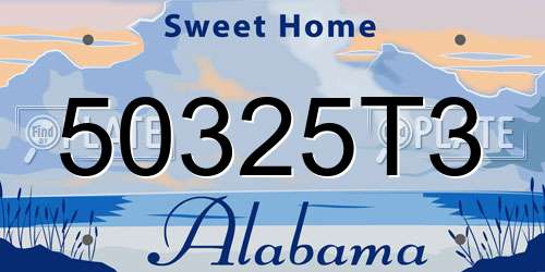 50325T3 Alabama License Plate