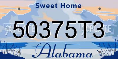 50375T3 Alabama License Plate