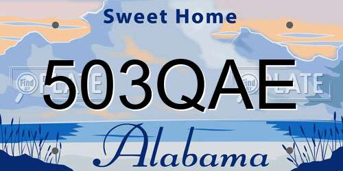503QAE Alabama License Plate