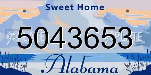 5043653 Alabama License Plate