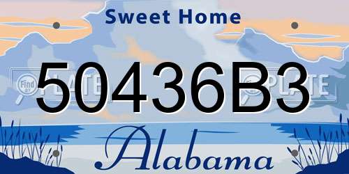 50436B3 Alabama License Plate