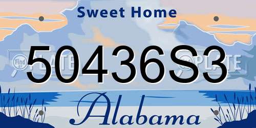 50436S3 Alabama License Plate