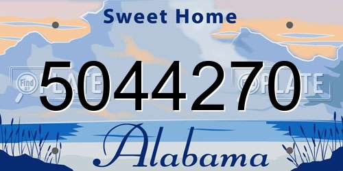 5044270 Alabama License Plate