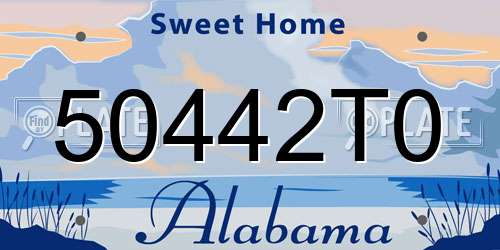 50442T0 Alabama License Plate
