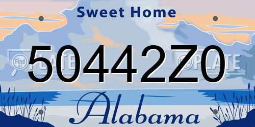 50442Z0 Alabama License Plate