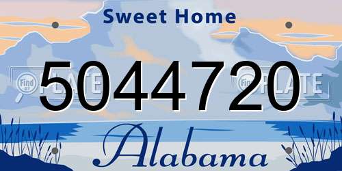 5044720 Alabama License Plate