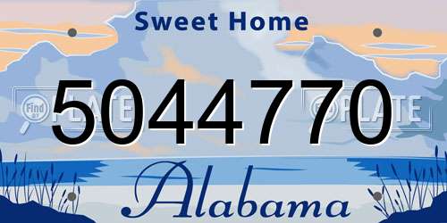5044770 Alabama License Plate
