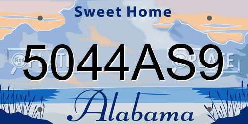 5044AS9 Alabama License Plate