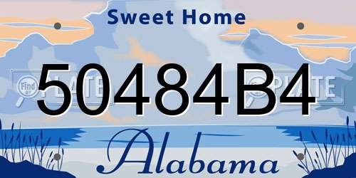 50484B4 Alabama License Plate