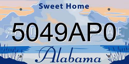 5049AP0 Alabama License Plate
