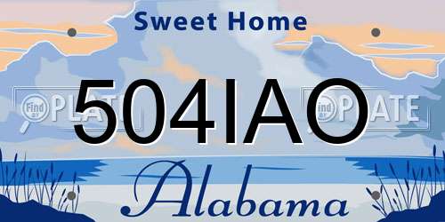 504IAO Alabama License Plate